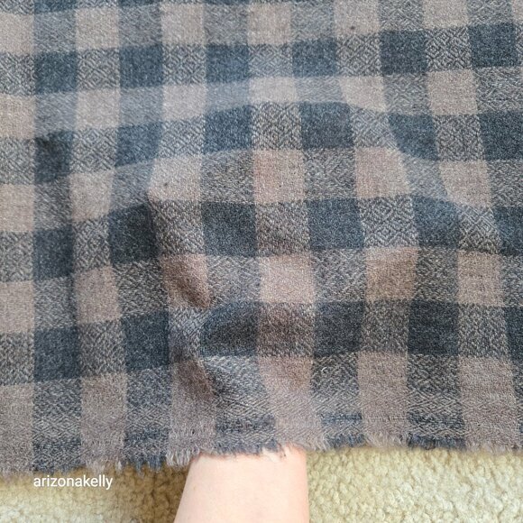 Cashmere Buffalo Plaid Scarf Brown and Black - Picture 6 of 8